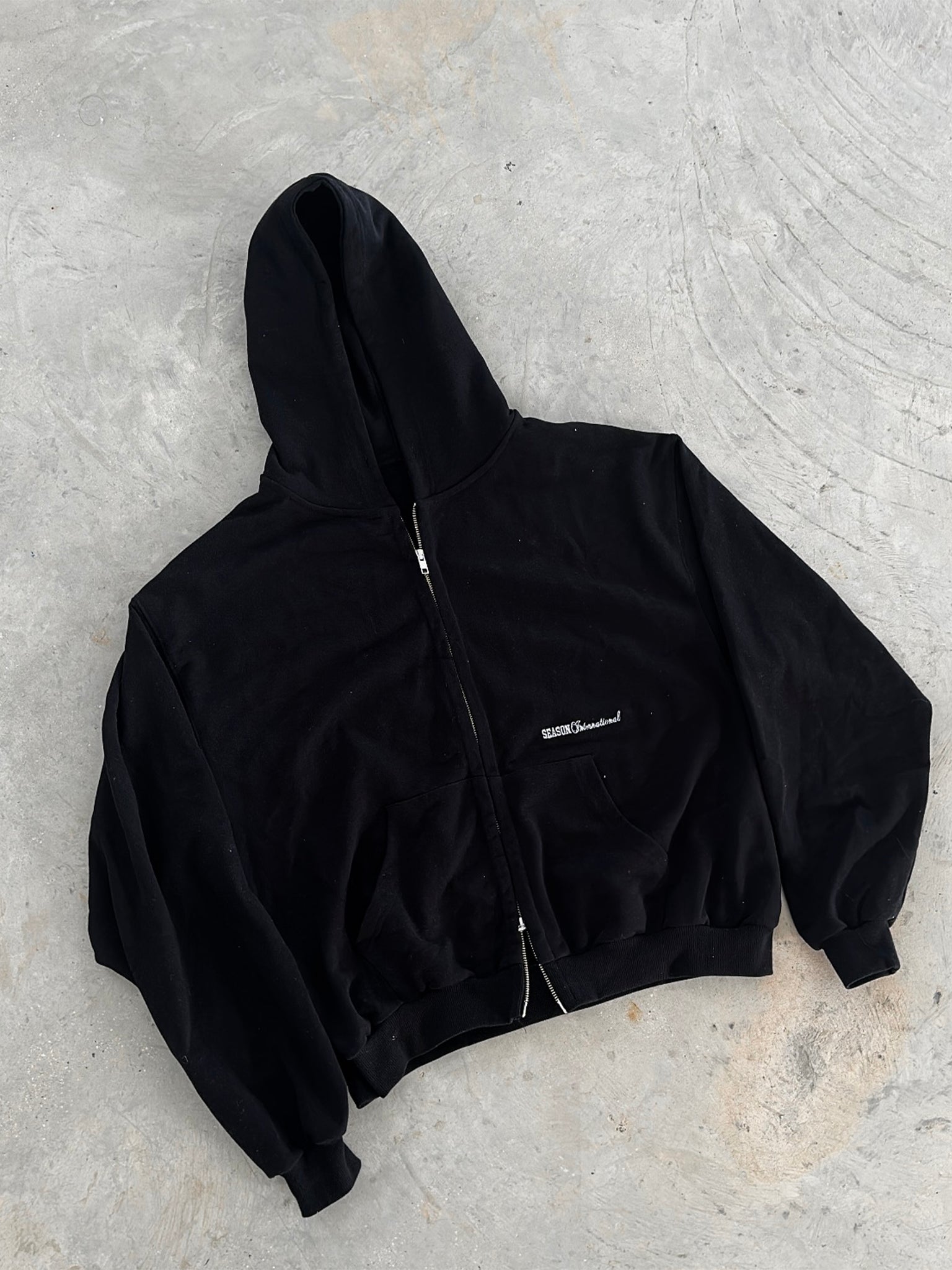Logo Embroidered Zip-Up Hoodie