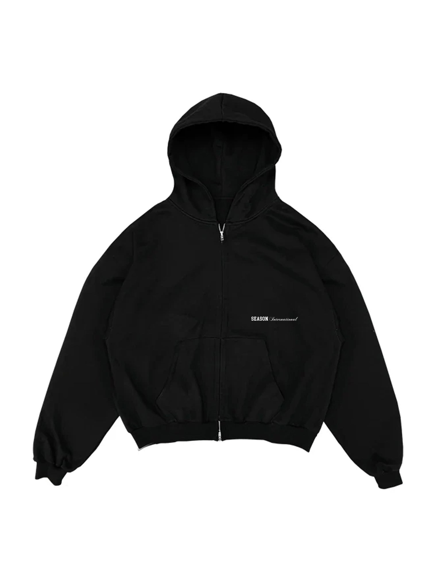 Logo Embroidered Zip-Up Hoodie